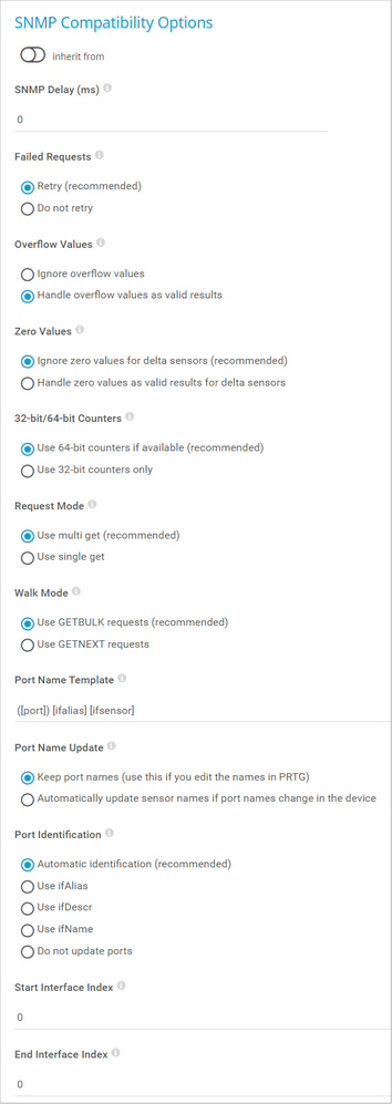 SNMP Compatibility Options