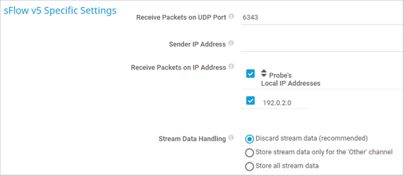 sFlow v5 Specific Settings