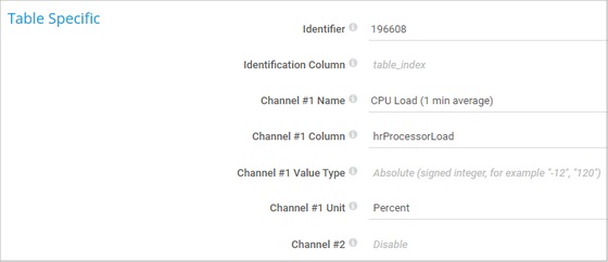 Table Specific